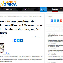 El mercado transaccional de Mxico moviliza un 24% menos de capital hasta noviembre, segn TTR Data